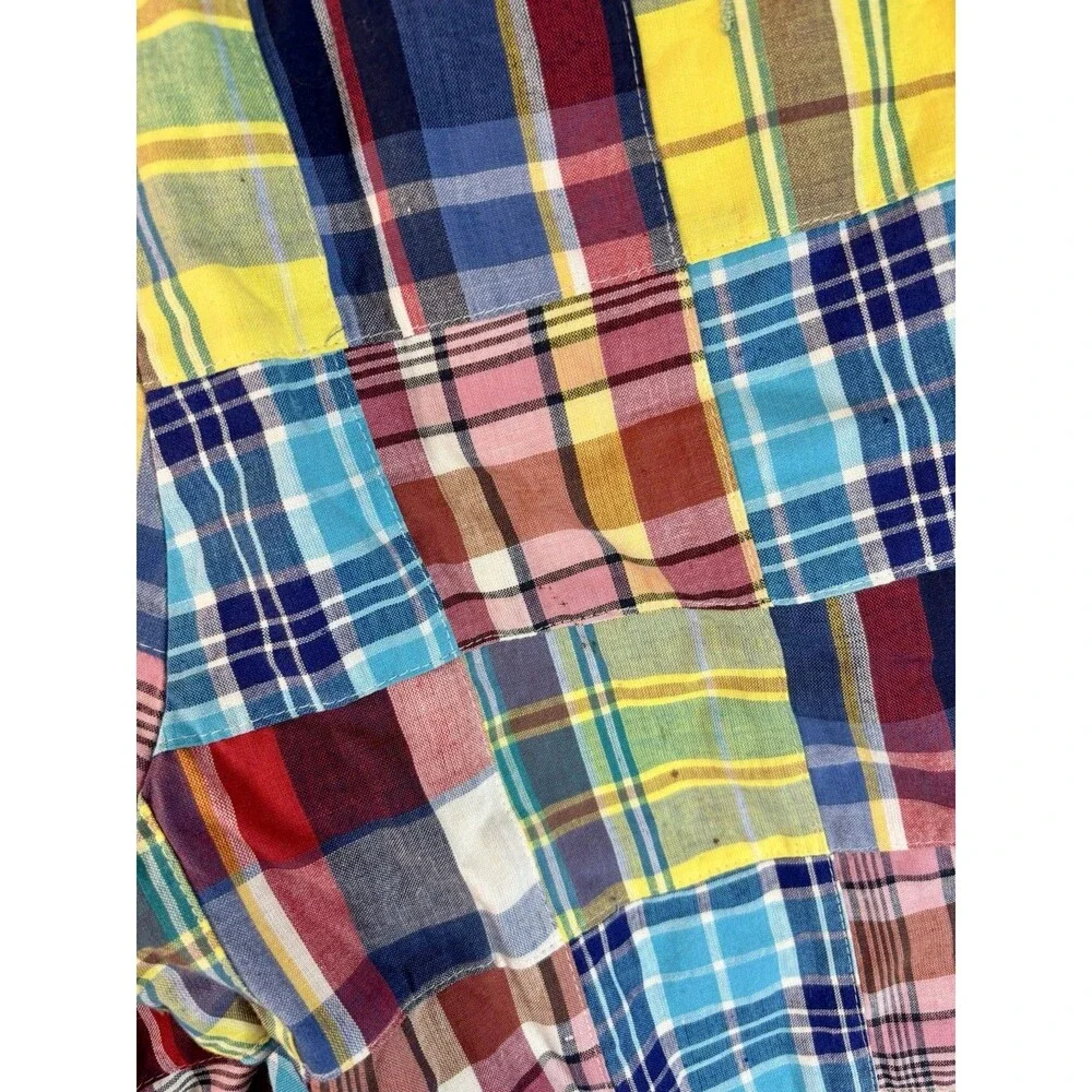 English Sports Shop Patchwork Madras Bermuda Shorts Men's 32 High Rise NEW Tags